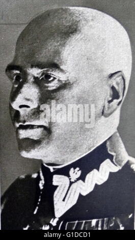 Fotografisches Porträt von Edward Rydz-Smigly (1886-1941), polnischer Politiker, Staatsmann und Marschall von Polen, Oberbefehlshaber der polnischen Streitkräfte. Vom 20. Jahrhundert Stockfoto