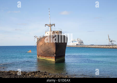 Wrack der Temple Hall oder Telemon Schiff, Arrecife, Lanzarote, Kanarische Inseln, Spanien Stockfoto