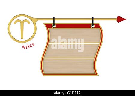 3D Board Horoskop Zeichen für Zeitschriften oder andere. Stockfoto