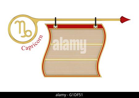 3D Board Horoskop Zeichen für Zeitschriften oder andere. Stockfoto