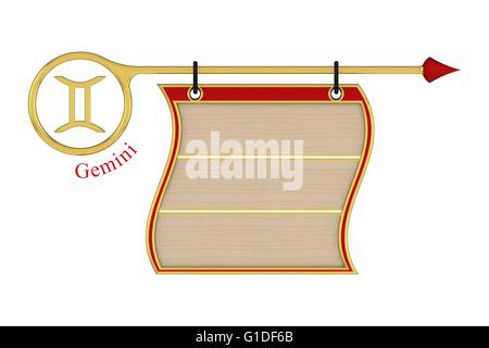 3D Board Horoskop Zeichen für Zeitschriften oder andere. Stockfoto
