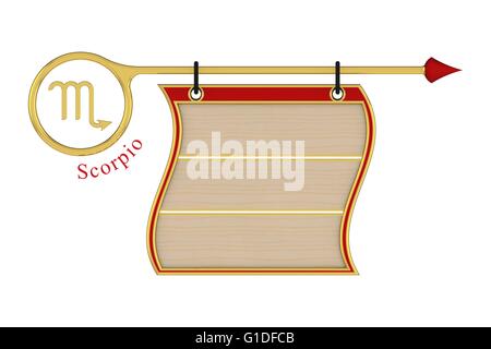 3D Board Horoskop Zeichen für Zeitschriften oder andere. Stockfoto