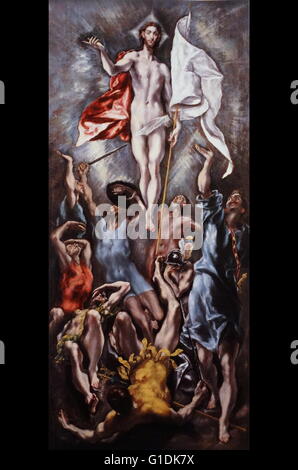 Gemälde der Auferstehung Jesu Christi von El Greco (1541-1614) Maler, Bildhauer und Architekt der spanischen Renaissance. Vom 17. Jahrhundert Stockfoto