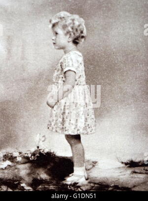 Foto von einer jungen Prinzessin Elizabeth (1926-), Königin des Vereinigten Königreichs und Kanada, Australien, Neuseeland und Kopf des Commonwealth wurde. Vom 20. Jahrhundert Stockfoto