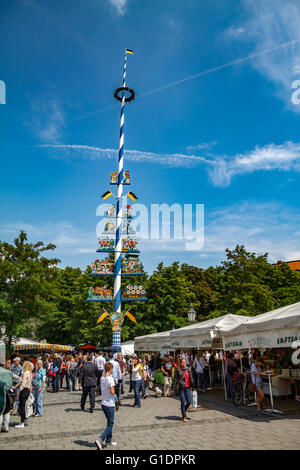 Viktualienmarkt (Lebensmittel-Markt) Markt in München, bekannt als "der Bauch von München" Stockfoto