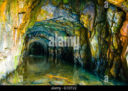 Alte mine Ebene in der Nähe von Ash Gill Beck über hohe gemeinsame Torver im Lake District Stockfoto