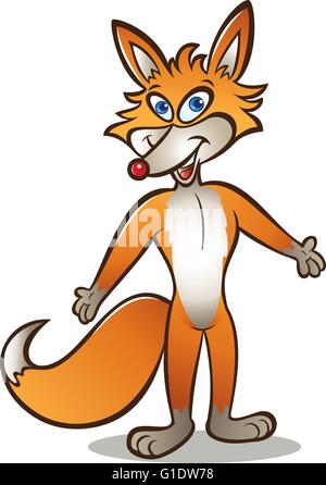 Vektor-Illustration ein Rotfuchs-Maskottchen Stock Vektor