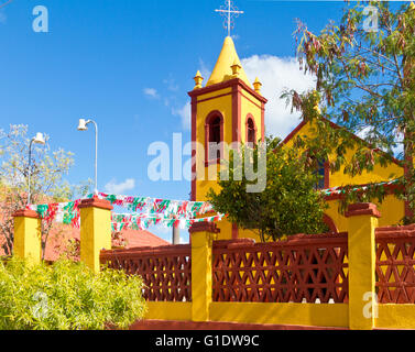 Parroquia de Nuestra Senora de Guadalupe, Parish of Our Lady of Guadalupe in El Triunfo, Baja Sur, Mexiko Stockfoto