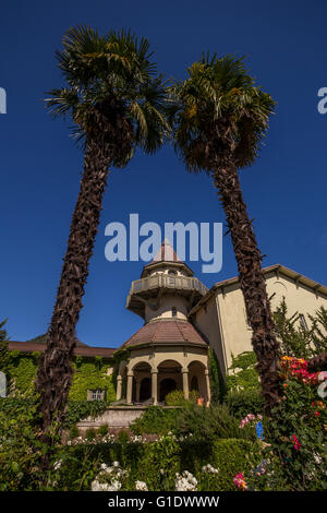 Gärten, Weingut Chateau St. Jean, Kenwood, Sonoma Valley, Sonoma County, California, Vereinigte Staaten von Amerika, Nordamerika Stockfoto