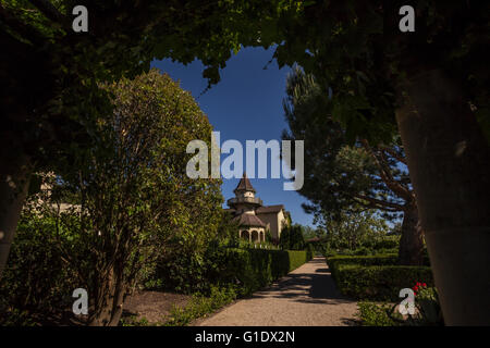 Gärten, Weingut Chateau St. Jean, Kenwood, Sonoma Valley, Sonoma County, California, Vereinigte Staaten von Amerika, Nordamerika Stockfoto