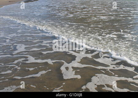 Surf Line an einem ruhigen Tag in Piha, Neuseeland Stockfoto