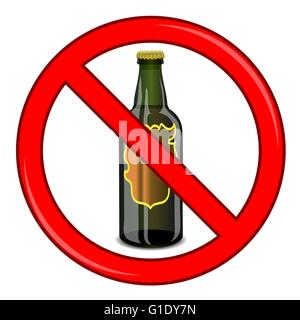 Kein Bier-Zeichen isoliert Stock Vektor