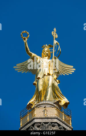 Siegessäule oder Siegessäule Statue in Tiergarten Berlin Deutschland Stockfoto