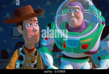 Toy Story, USA 1995, Regie: John Lasseter, Skulpturengruppe: Cowboy Woody Und Astronaut Buzz Lightyear Stockfoto