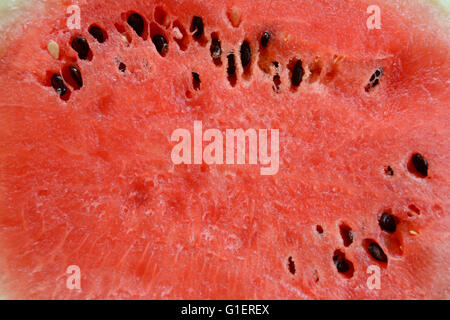 Wassermelone mit Samen closeup Stockfoto