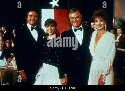 Dallas, Fernsehserie, USA 1978-1991, Monia: (v. l.). Patrick Duffy, Victoria Principal, Larry Hagman, Linda Gray Stockfoto