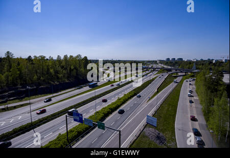 West-Route in Drohne aus der Luft fotografiert Stockfoto