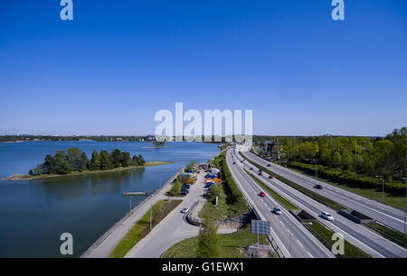 West-Route in Drohne aus der Luft fotografiert Stockfoto