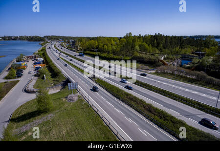 West-Route in Drohne aus der Luft fotografiert Stockfoto