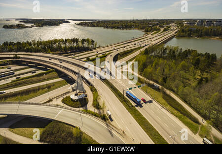 West-Route in Drohne aus der Luft fotografiert Stockfoto