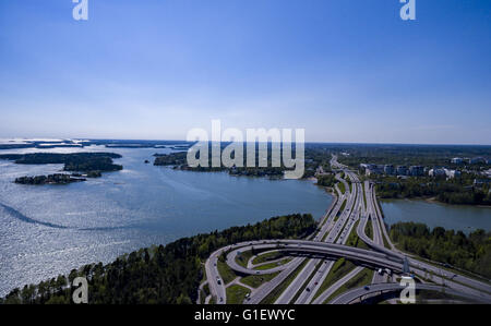 West-Route in Drohne aus der Luft fotografiert Stockfoto