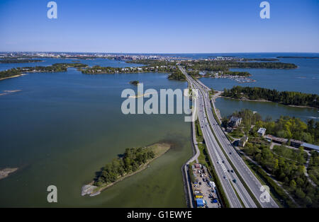 West-Route in Drohne aus der Luft fotografiert Stockfoto