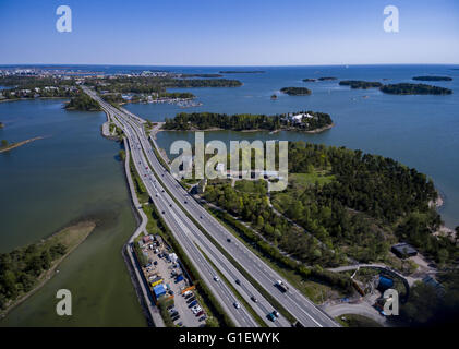 West-Route in Drohne aus der Luft fotografiert Stockfoto