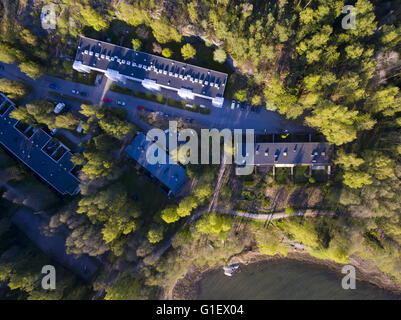 Ilmakuva Lehtisaaresta, Helsinki. ||| Luftaufnahme des Lehtisaari, helsinki Stockfoto