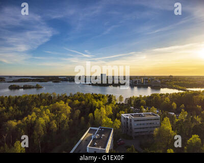Ilmakuva Lehtisaaresta, Helsinki. ||| Luftaufnahme des Lehtisaari, helsinki Stockfoto