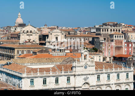 Draufsicht der historischen Innenstadt von Catania Stockfoto