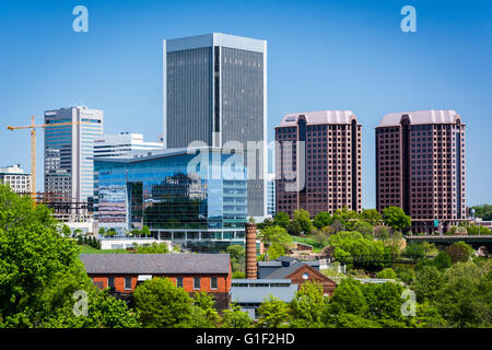 Blick auf die Skyline in Richmond, Virginia. Stockfoto