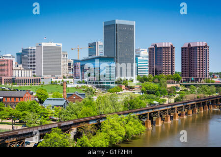 Blick auf die Skyline in Richmond, Virginia. Stockfoto