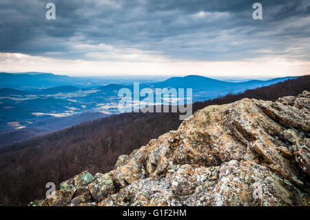 Winter Blick aus Süden Marshall im Shenandoah-Nationalpark, Virginia. Stockfoto