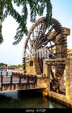 Malaysia Malacca The Malacca Sultanate Wasserrad Stockfoto