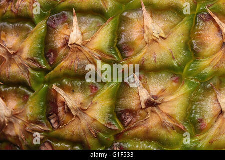 Detailansicht einer Ananas schälen Stockfoto