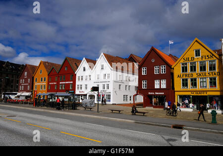 bunte Häuser von Bergen in Norwegen Stockfoto