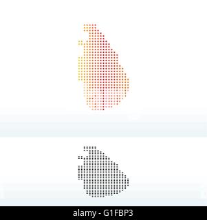 Vektor-Bild - Karte der Demokratischen Sozialistischen Republik Sri Lanka mit Punktmuster Stock Vektor