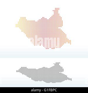 Vektor-Bild - Karte der Republik Südsudan mit Punktmuster Stock Vektor