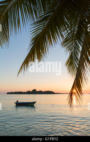 Blick auf Kuramathi Island, Insel Rasdhoo, Nord Ari Atoll, Malediven Stockfoto