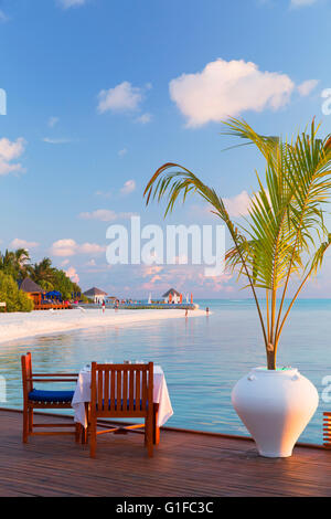 Olhuveli Beach Resort &amp; Spa, Süd Male Atoll, Kaafu Atoll, Malediven Stockfoto