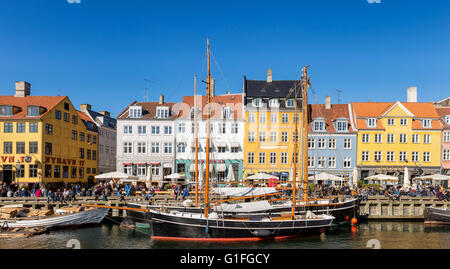 Nyhavn Kanal, Nyhavn, Kopenhagen, Dänemark Stockfoto