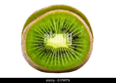 In Scheiben geschnittenen Kiwi isoliert auf weißem Hintergrund und Clipping-Pfad Stockfoto