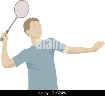 Sport Badminton, isolierte Vektor Stock Vektor