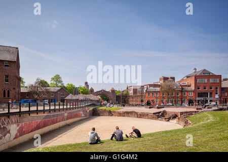 Chester Roman Amphitheatre in Chester, Cheshire, England, Vereinigtes Königreich. Stockfoto