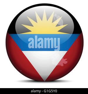 Karte anklicken der Flagge von Antigua und Barbuda Stock Vektor