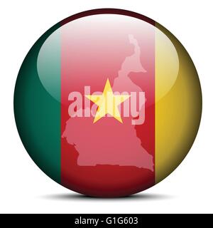 Vektor-Bild - Karte anklicken der Flagge der Republik Kamerun Stock Vektor