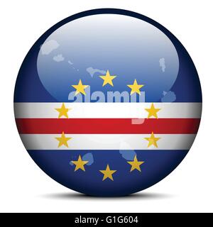 Vektor-Bild - Karte anklicken der Flagge der Republik Cabo Verde Stock Vektor