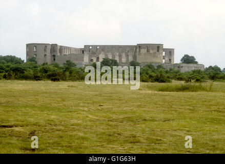 Schloss Borgholm ruiniert auf Alvaret Stockfoto