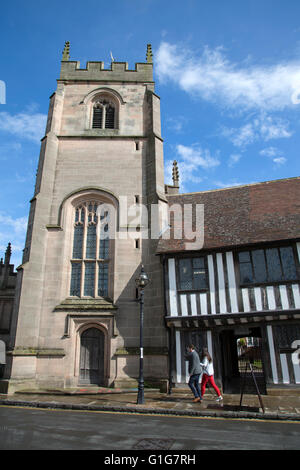 Gilde Kapelle mit Shakespeares Schulzimmer und Guildhall, Stratford-Upon-Avon; England; UK Stockfoto