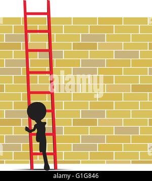 EPS Vektor 10 - 3d Mann klettert Leiter Stock Vektor